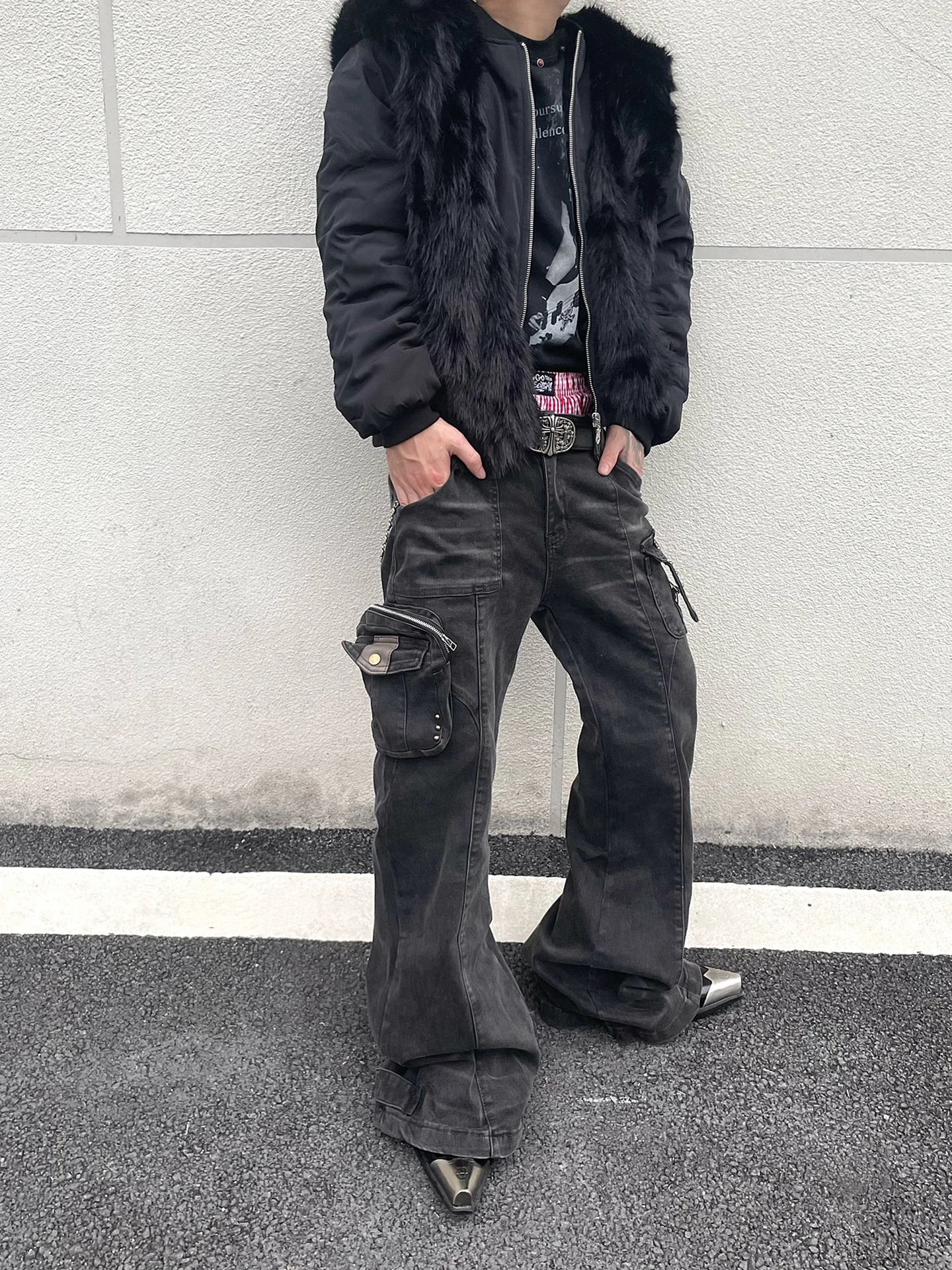 Heavy Du Men's Workwear Cargo Jeans mid Waist ket Design Waed out Vintage Loose Fit Casual Trousers for Youth
Heavy Du Men's Workwear Cargo Jeans mid Waist ket Design Waed out Vintage Loose Fit Casual Trousers for Youth