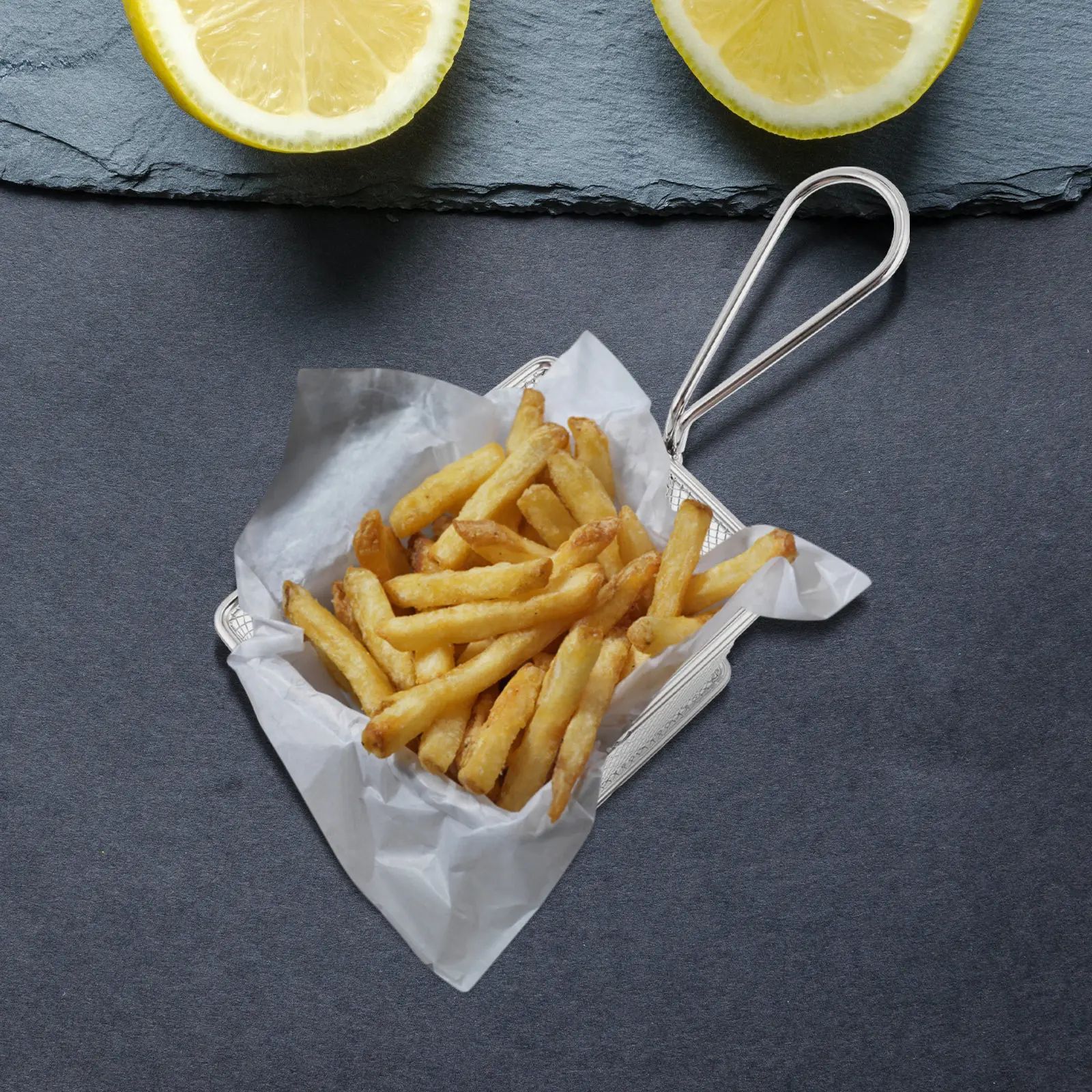 Kitchen Stainless Steel Frying Basket Silver Color Heat Resistant Handle Fryer Basket for French Fries Fried Chicken Wings and
Kitchen Stainless Steel Frying Basket Silver Color Heat Resistant Handle Fryer Basket for French Fries Fried Chicken Wings and