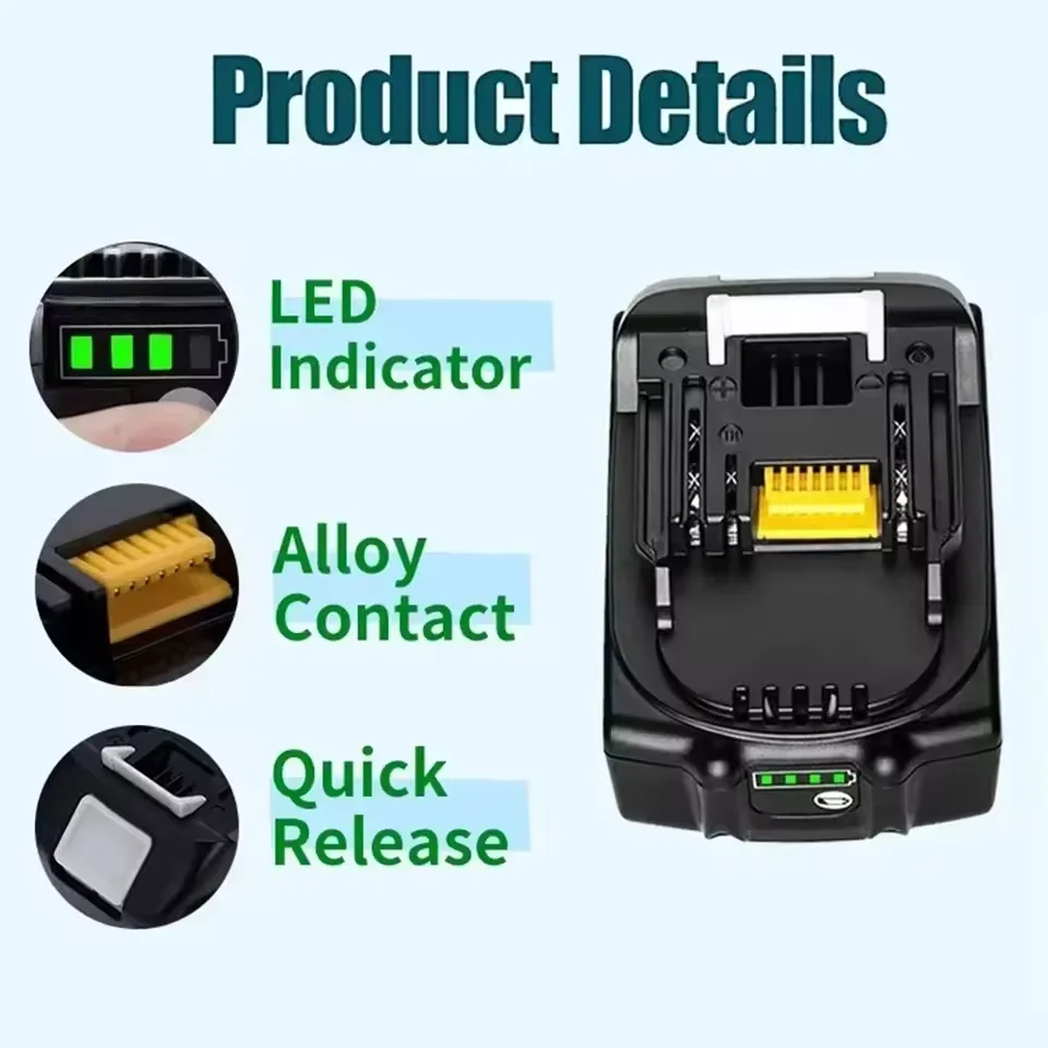 Makita original 18V 9.0Ah large-capacity tool battery, and the lithium battery replaces LXT BL1860B BL1860 BL1850Equal model.
Makita original 18V 9.0Ah large-capacity tool battery, and the lithium battery replaces LXT BL1860B BL1860 BL1850Equal model.