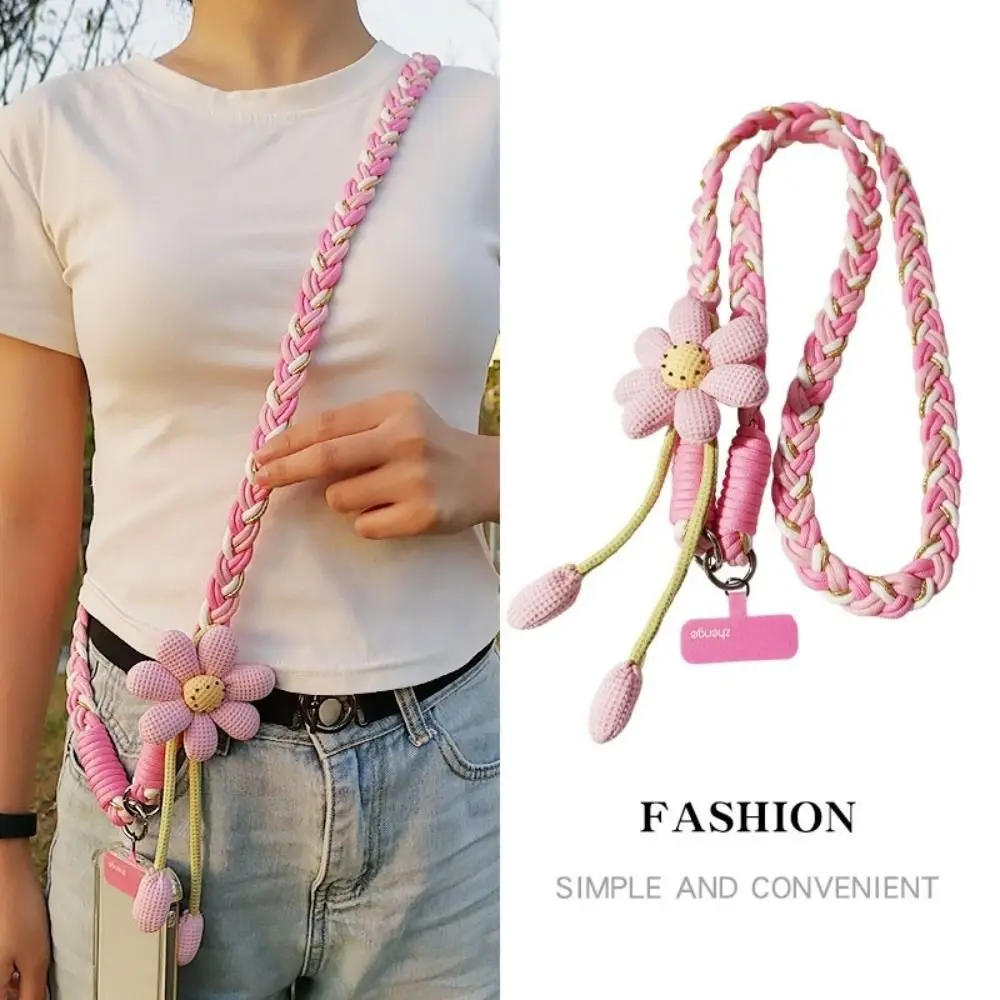 Модный съемный ремешок для телефона с цветами, подвеска через плечо для телефона, тканая цепочка на шею, длинный ремешок для мобильного телефона для женщин и девочек
Модный съемный ремешок для телефона с цветами, подвеска через плечо для телефона, тканая цепочка на шею, длинный ремешок для мобильного телефона для женщин и девочек