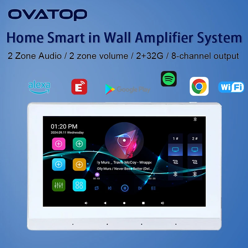 Home smart audio Android 11 system 7 inch touch screen in wall 8x25W power amplifier bluetooths sound control panel music player
Home smart audio Android 11 system 7 inch touch screen in wall 8x25W power amplifier bluetooths sound control panel music player