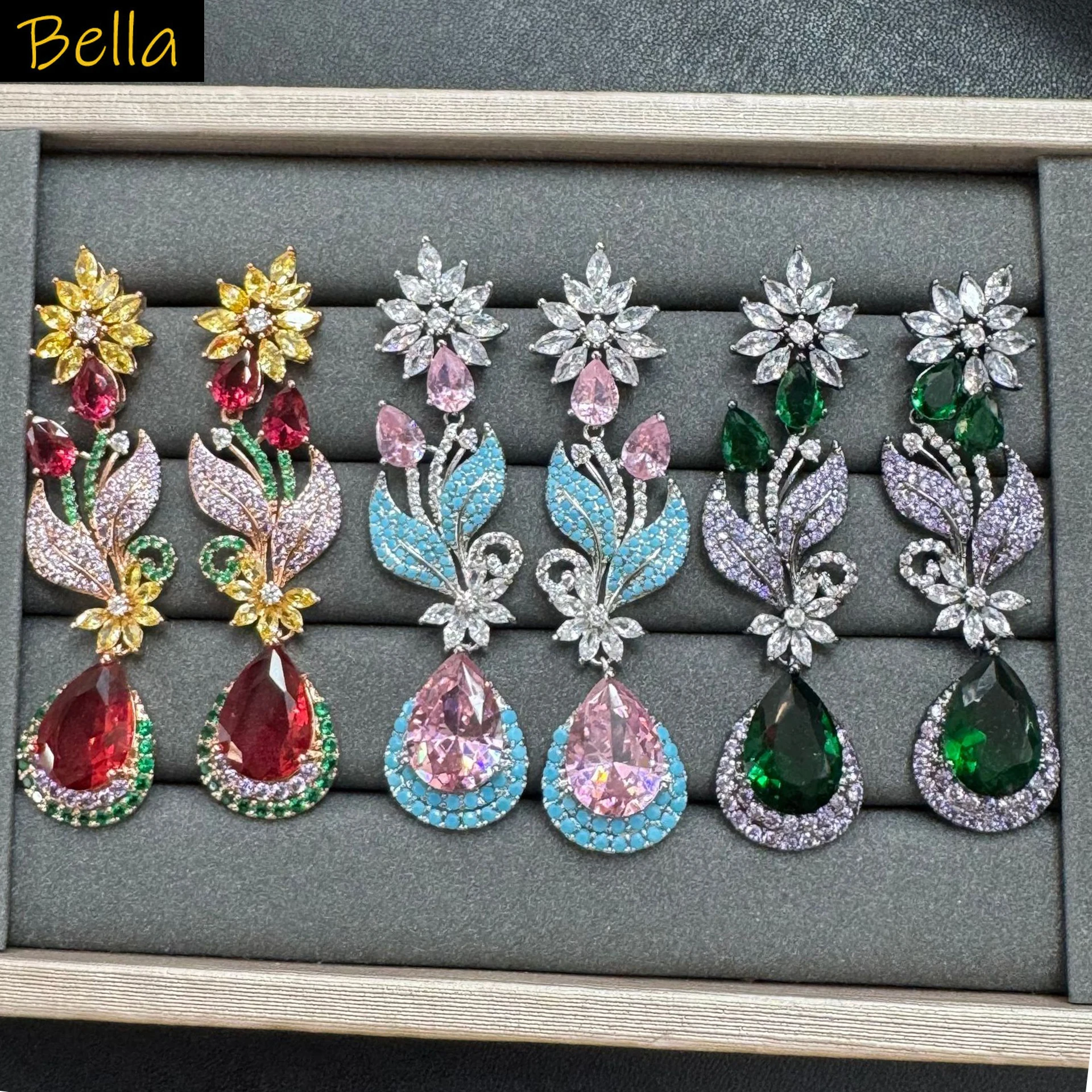 luxury earrings for women jewelry dinner party long dangling earrings flower floral leaf blue green red zirconia shiny jewelry
luxury earrings for women jewelry dinner party long dangling earrings flower floral leaf blue green red zirconia shiny jewelry
