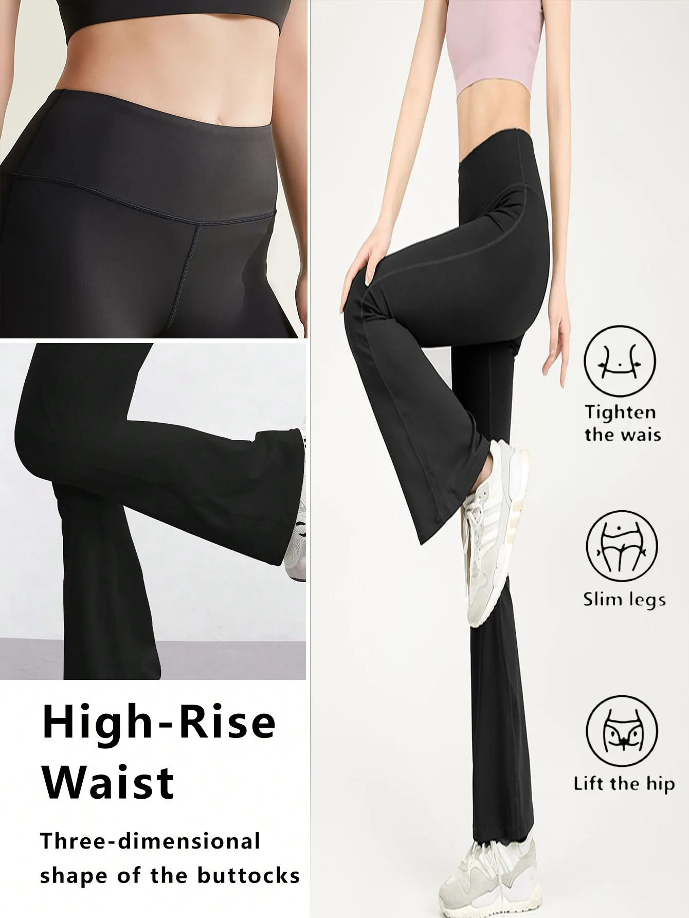 Women's High Waist Butt Lifting Yoga Pants Solid Color Soft Yoga Flared Leggings Breathable Elastic Fitness Running Sport Pant
Women's High Waist Butt Lifting Yoga Pants Solid Color Soft Yoga Flared Leggings Breathable Elastic Fitness Running Sport Pant