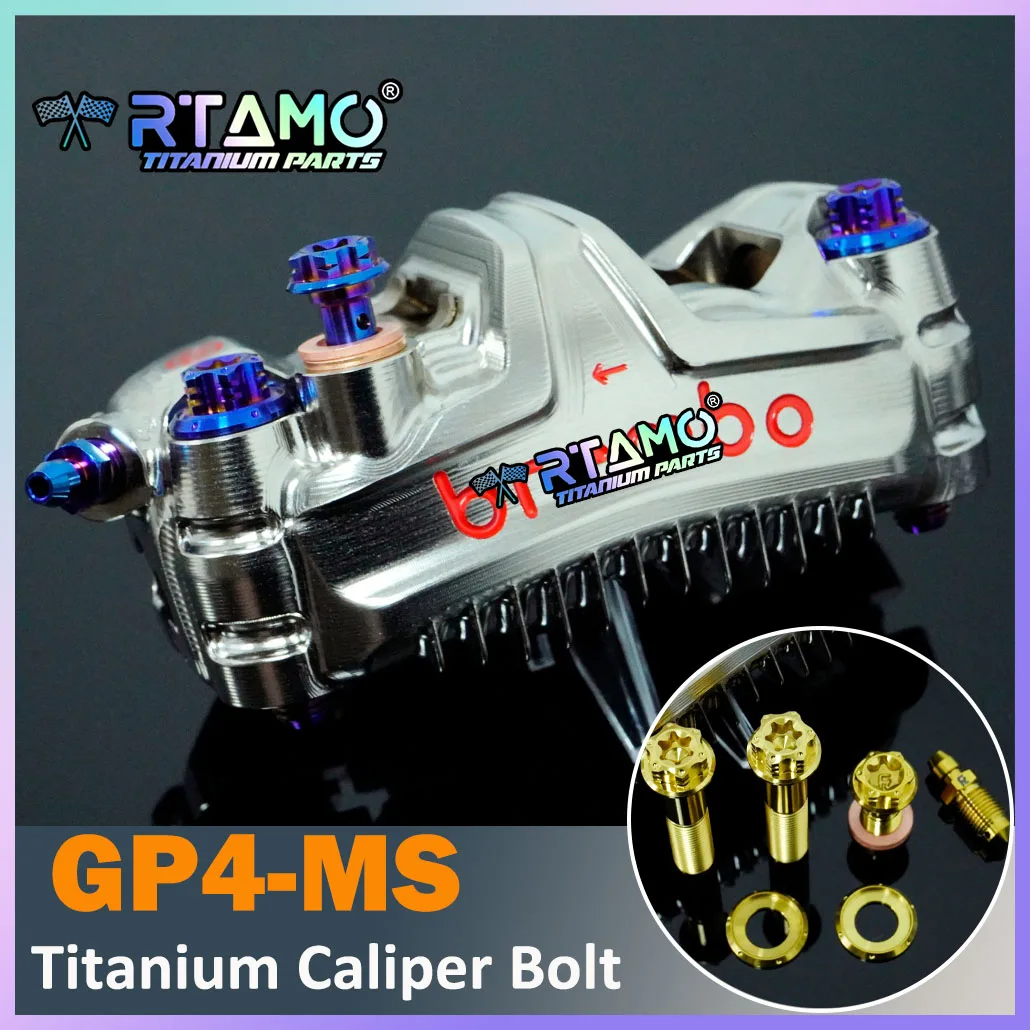 RTAMO Gr5 Titanium Caliper Bolts M10x50mm Screw Bnajo and Bleeder Bolt Set for Brembo GP4-MS 108mm Bolt Circle
RTAMO Gr5 Titanium Caliper Bolts M10x50mm Screw Bnajo and Bleeder Bolt Set for Brembo GP4-MS 108mm Bolt Circle