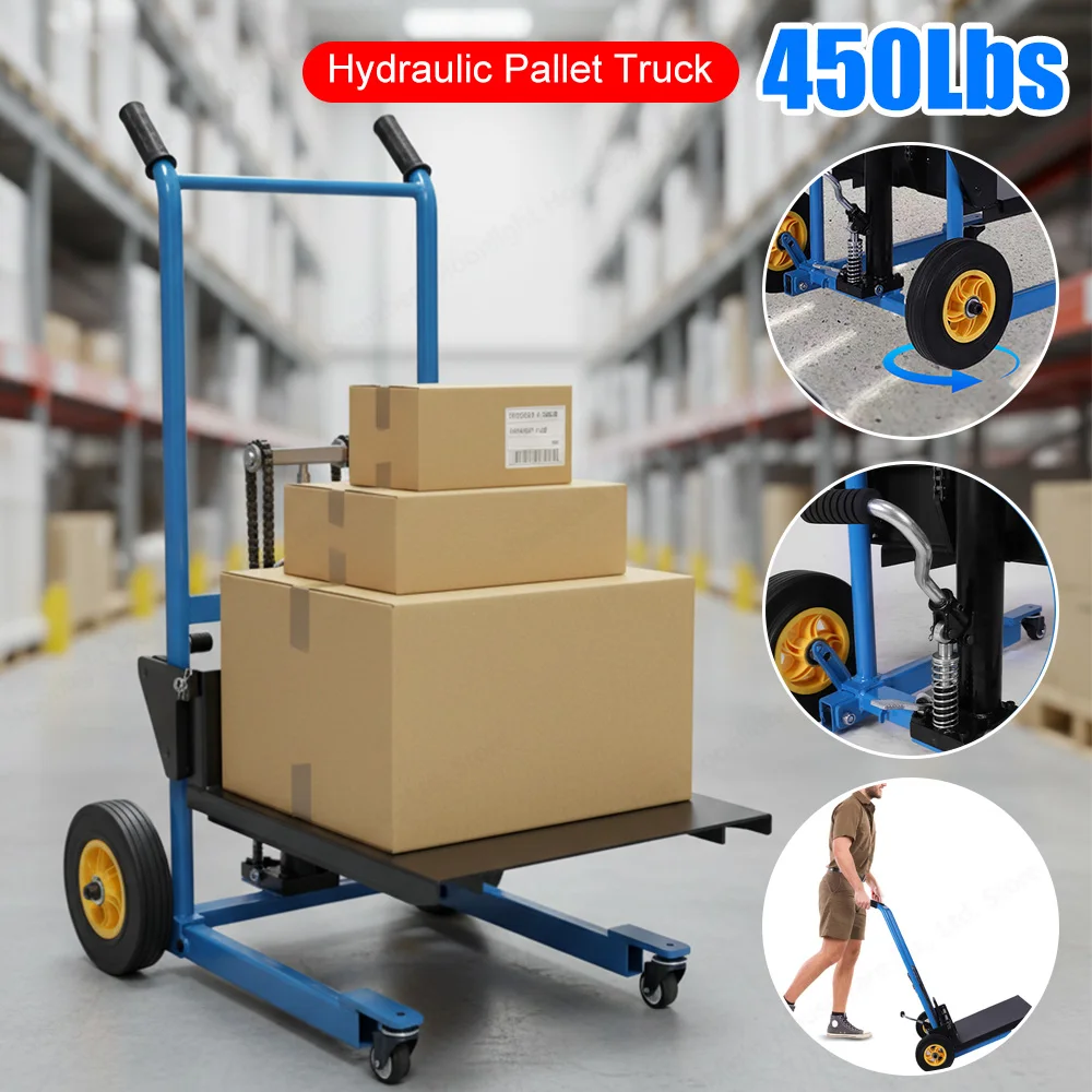Material Lift Winch Stacker Pallet Truck Lift Table Fork Lift 450 Lbs 2 Universal Wheels for Garage Warehouses and Factories
Material Lift Winch Stacker Pallet Truck Lift Table Fork Lift 450 Lbs 2 Universal Wheels for Garage Warehouses and Factories