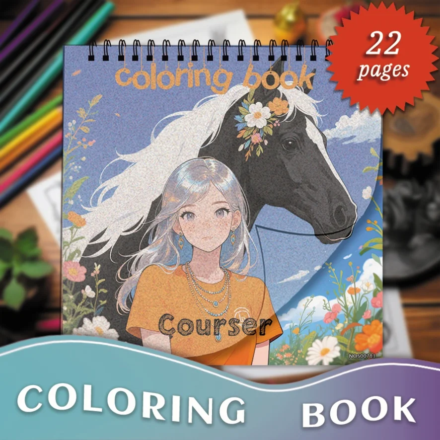Girl and Horse Coloring Book - 8.27×8.27 Inches, 22 Pages. Perfect for Those Who Love Girl and Horse Themes' Relaxation,
Girl and Horse Coloring Book - 8.27×8.27 Inches, 22 Pages. Perfect for Those Who Love Girl and Horse Themes' Relaxation,