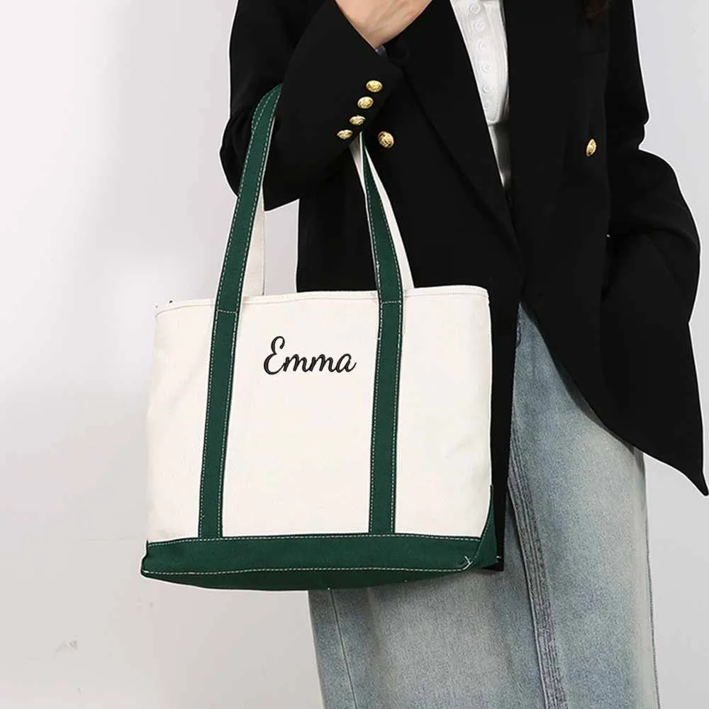 Personalized Embroidered Name Wedding Bridesmaid Gift Fashion Canvas Tote Bag, Handheld Large Capacity Leisure Versatile Bag
Personalized Embroidered Name Wedding Bridesmaid Gift Fashion Canvas Tote Bag, Handheld Large Capacity Leisure Versatile Bag