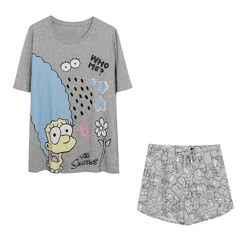 Women's Sweet Cute Cartoon Print Short Sleeve round Neck Home Clothes T-shirt Set Loose Skin-friendly Fleece Shorts Home Clothes
Women's Sweet Cute Cartoon Print Short Sleeve round Neck Home Clothes T-shirt Set Loose Skin-friendly Fleece Shorts Home Clothes