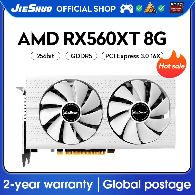 JIESHUO AMD Radeon RX560XT 8GB video game graphics card, HDMI compatible, desktop PC components, 256Bit, GDDR5, RX 560XT GPU,560
JIESHUO AMD Radeon RX560XT 8GB video game graphics card, HDMI compatible, desktop PC components, 256Bit, GDDR5, RX 560XT GPU,560