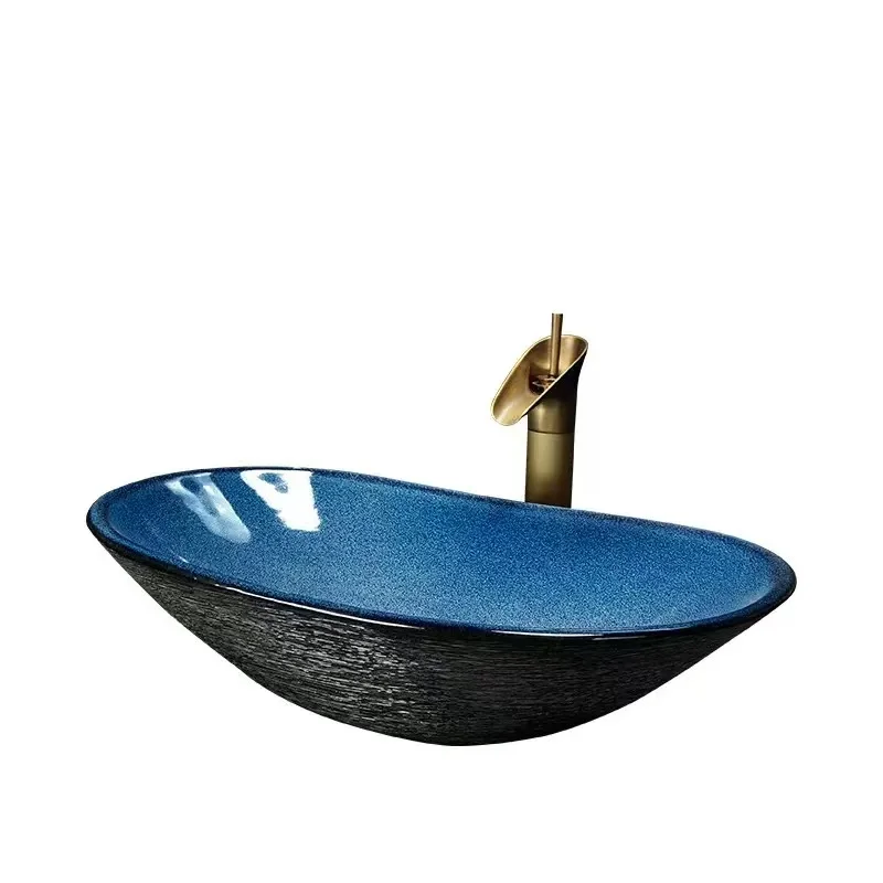 Traditional oval hand wash bathroom vanity countertop, eco-friendly Aquarius art blue black basin
Traditional oval hand wash bathroom vanity countertop, eco-friendly Aquarius art blue black basin