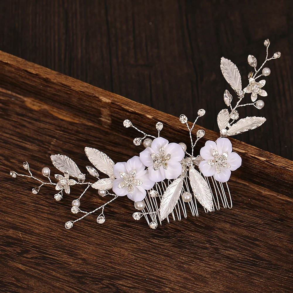 Silver Color Flower Leaf Hair Comb Women Hairpins Wedding Hair Accessories Pearl Rhinestone Bridal Headpiece Women Hair Jewelry
Silver Color Flower Leaf Hair Comb Women Hairpins Wedding Hair Accessories Pearl Rhinestone Bridal Headpiece Women Hair Jewelry