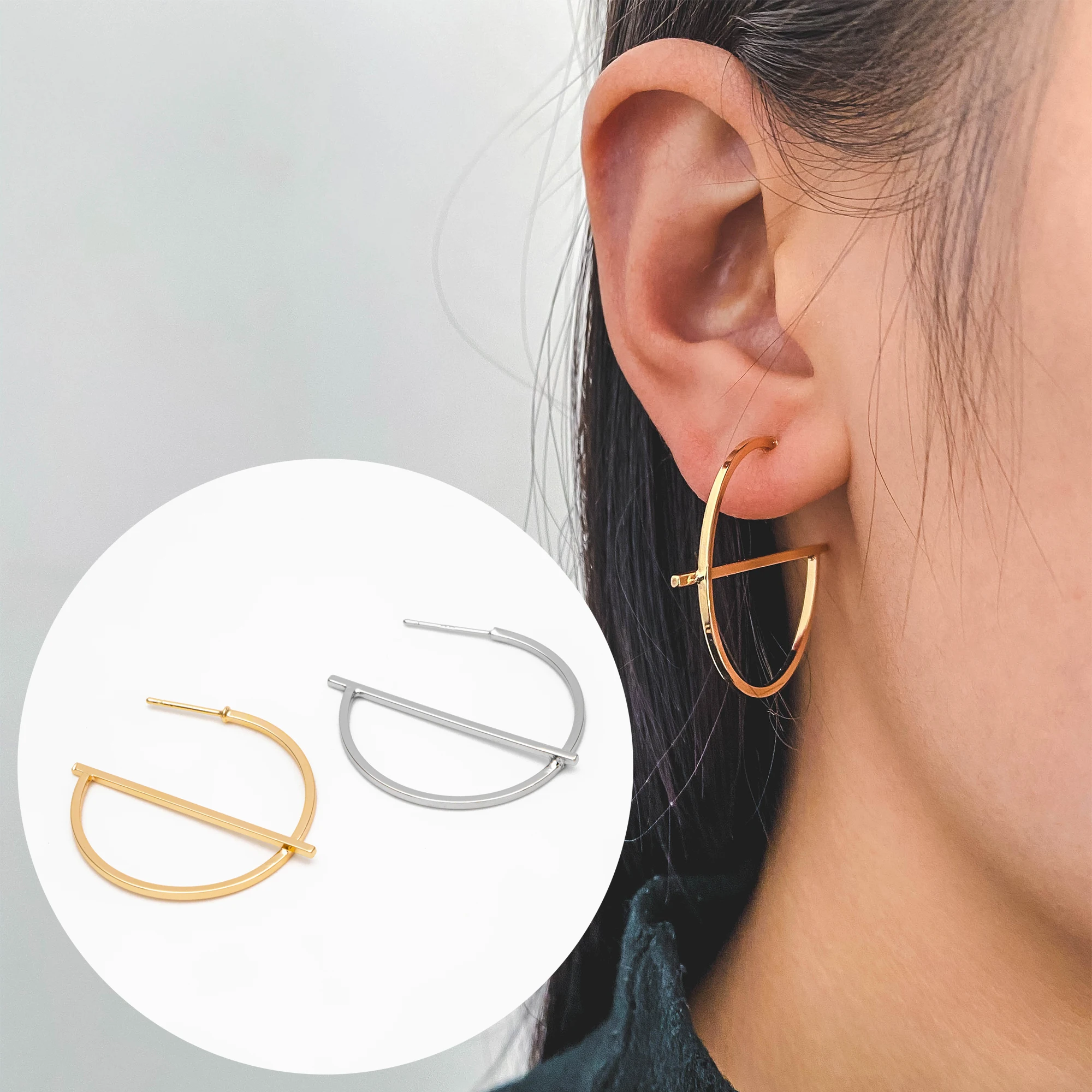 10pcs Gold/ Silver Plated Brass Earring Posts, Geometric Circle Stud Earring 35mm (GB-509)
10pcs Gold/ Silver Plated Brass Earring Posts, Geometric Circle Stud Earring 35mm (GB-509)