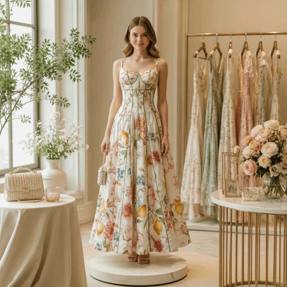 Elegant Flower Floral Printed Dress Sleeveless Waist-cinching Lady Halter Dress Sweet Beachwear Spaghetti Strap Dress Clothes
Elegant Flower Floral Printed Dress Sleeveless Waist-cinching Lady Halter Dress Sweet Beachwear Spaghetti Strap Dress Clothes