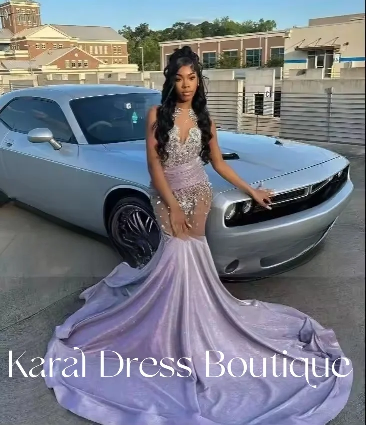 Glamorous Lilac Mermaid Prom Dresses 2025 Sparkling Beaded Crystals Long Formal Evening Dress Purple for Black Girl Customized
Glamorous Lilac Mermaid Prom Dresses 2025 Sparkling Beaded Crystals Long Formal Evening Dress Purple for Black Girl Customized
