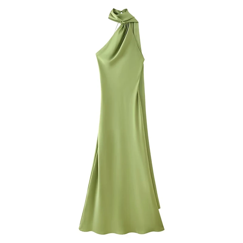Female Fashion Backless Green Satin Party Maxi Vestidos High Street Women Sexy Elegant Halter Long Dress
Female Fashion Backless Green Satin Party Maxi Vestidos High Street Women Sexy Elegant Halter Long Dress