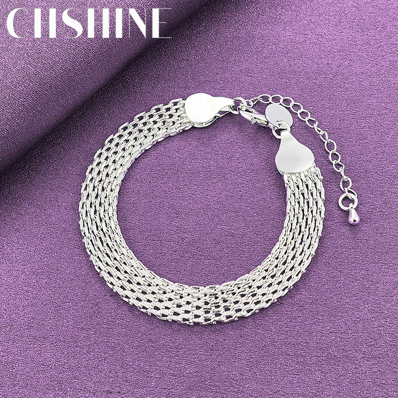 CHSHINE 925 Sterling Silver 10mm Weaving Geometry Bracelet For Women Men Wedding Party Fashion Charm High Quality Jewelry Gifts
CHSHINE 925 Sterling Silver 10mm Weaving Geometry Bracelet For Women Men Wedding Party Fashion Charm High Quality Jewelry Gifts