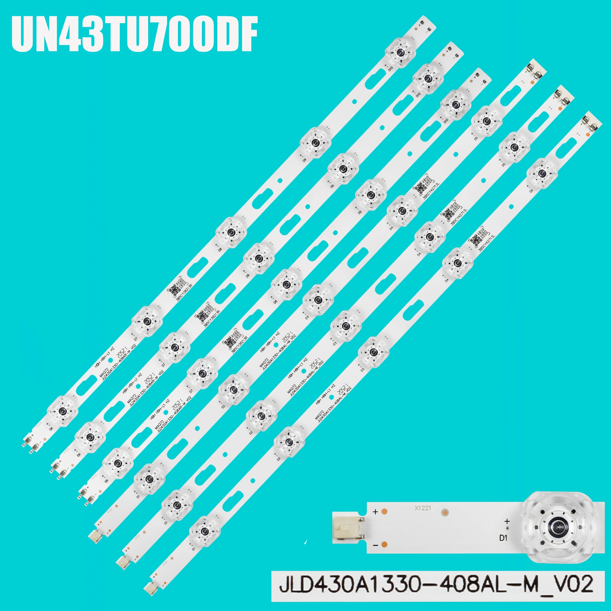 1/5/10 kits LED strip For UE43TU7170U UE43TU7172U UE43TU7190U UE43TU7192U UE43TU7500U UE43TU7540U JL.D430A1330-408AR-M_V02
1/5/10 kits LED strip For UE43TU7170U UE43TU7172U UE43TU7190U UE43TU7192U UE43TU7500U UE43TU7540U JL.D430A1330-408AR-M_V02