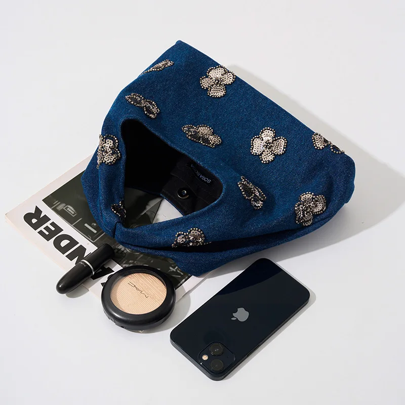 Starlight Dream New Creative Tote Bag for Women, Denim Handbag, Vintage Exquisite Floral Sequin Small Bag
Starlight Dream New Creative Tote Bag for Women, Denim Handbag, Vintage Exquisite Floral Sequin Small Bag