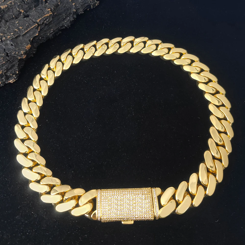 NY Hip Hop Jewelry 8/10/12/14/22mm 18K Gold Plated Brass Cuban Link Chain with Diamond Clasp Heavy Miami Cuban Necklace Unisex
NY Hip Hop Jewelry 8/10/12/14/22mm 18K Gold Plated Brass Cuban Link Chain with Diamond Clasp Heavy Miami Cuban Necklace Unisex