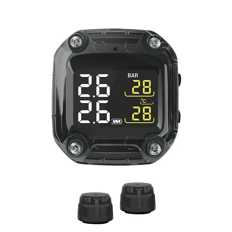 Wireless Motorcycle TPMS Tire Pressure Monitoring System Digital LCD with Two External/Internal Sensors for BMW for Honda
Wireless Motorcycle TPMS Tire Pressure Monitoring System Digital LCD with Two External/Internal Sensors for BMW for Honda