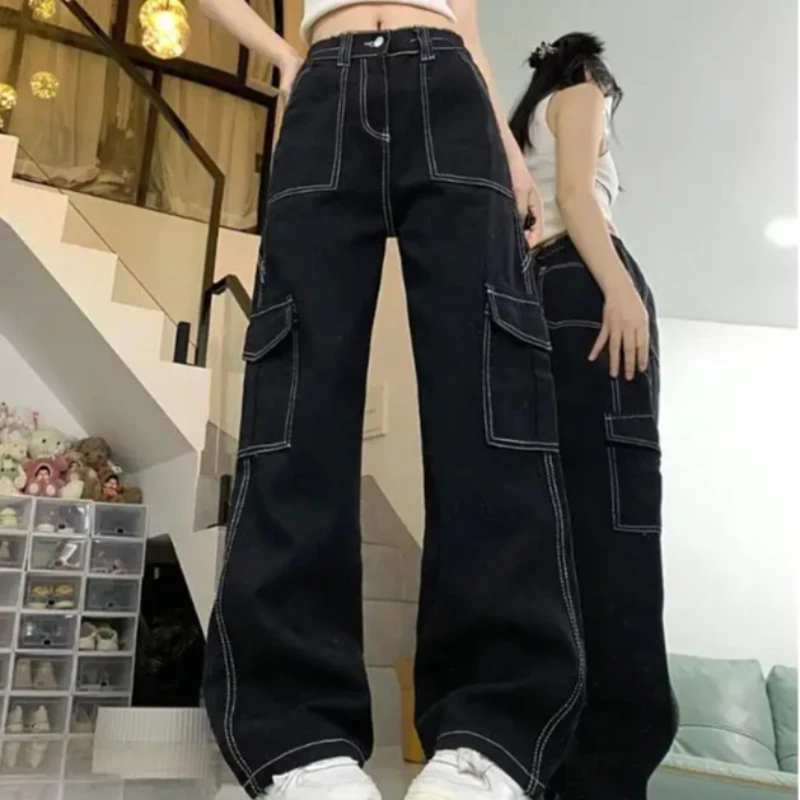 Американский High Street с открытой проволокой, широкие джинсы с высокой талией, женские весенне-летние свободные комбинезоны с несколькими карманами, мужские брюки
Американский High Street с открытой проволокой, широкие джинсы с высокой талией, женские весенне-летние свободные комбинезоны с несколькими карманами, мужские брюки