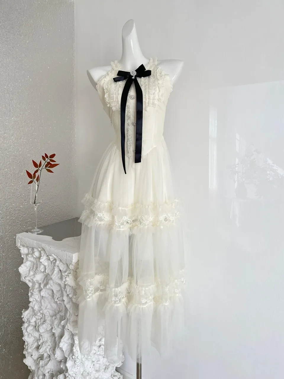 Spring Summer Sweet Waist Cinched Necktie Dress Women's Skirt Style Casual Polyester Fiber 100% No Sleeve Lace Dress
Spring Summer Sweet Waist Cinched Necktie Dress Women's Skirt Style Casual Polyester Fiber 100% No Sleeve Lace Dress