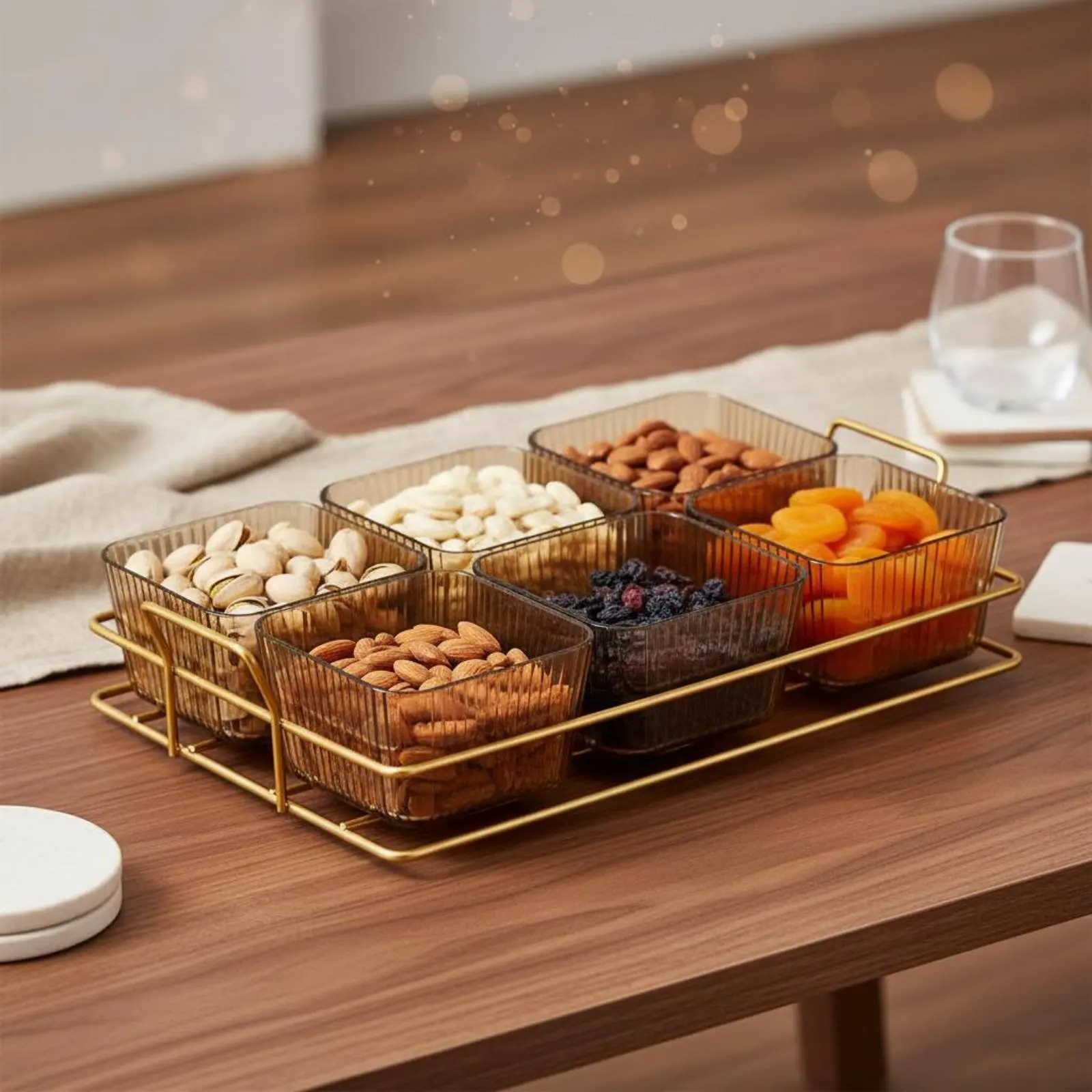 Candy and Nut Serving Dish Luxury Design Lidded Snack Container Set Compartment Serving Tray Prevents Flavor Mixing Tableware
Candy and Nut Serving Dish Luxury Design Lidded Snack Container Set Compartment Serving Tray Prevents Flavor Mixing Tableware