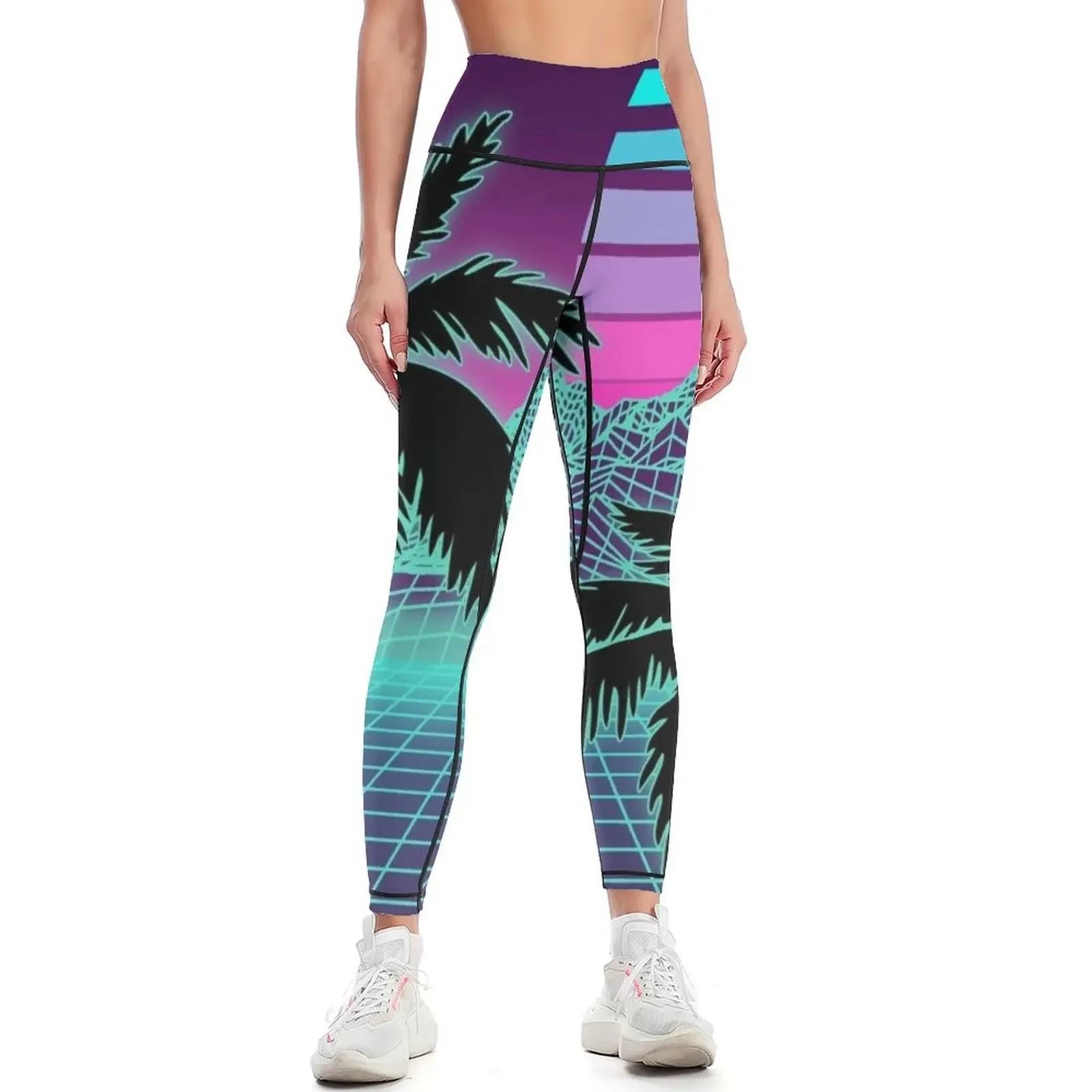Retro 80s Vaporwave Sunset Sunrise With Outrun style grid print Leggings gym clothing Golf wear Womens Leggings
Retro 80s Vaporwave Sunset Sunrise With Outrun style grid print Leggings gym clothing Golf wear Womens Leggings