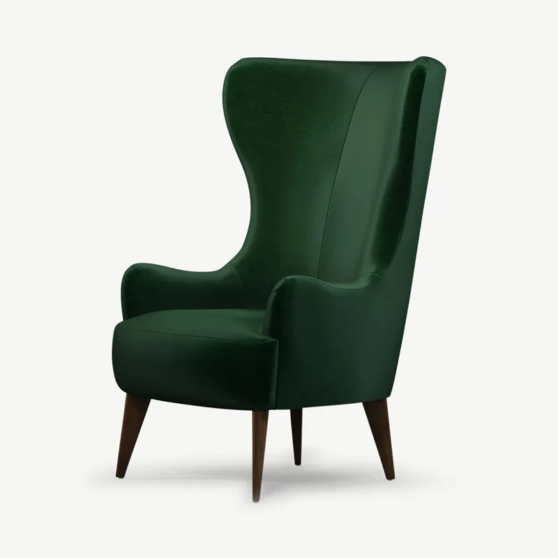 Nordic single sofa chair modern simple fabric living room bedroom high backrest curved sofa chair all solid wood
Nordic single sofa chair modern simple fabric living room bedroom high backrest curved sofa chair all solid wood
