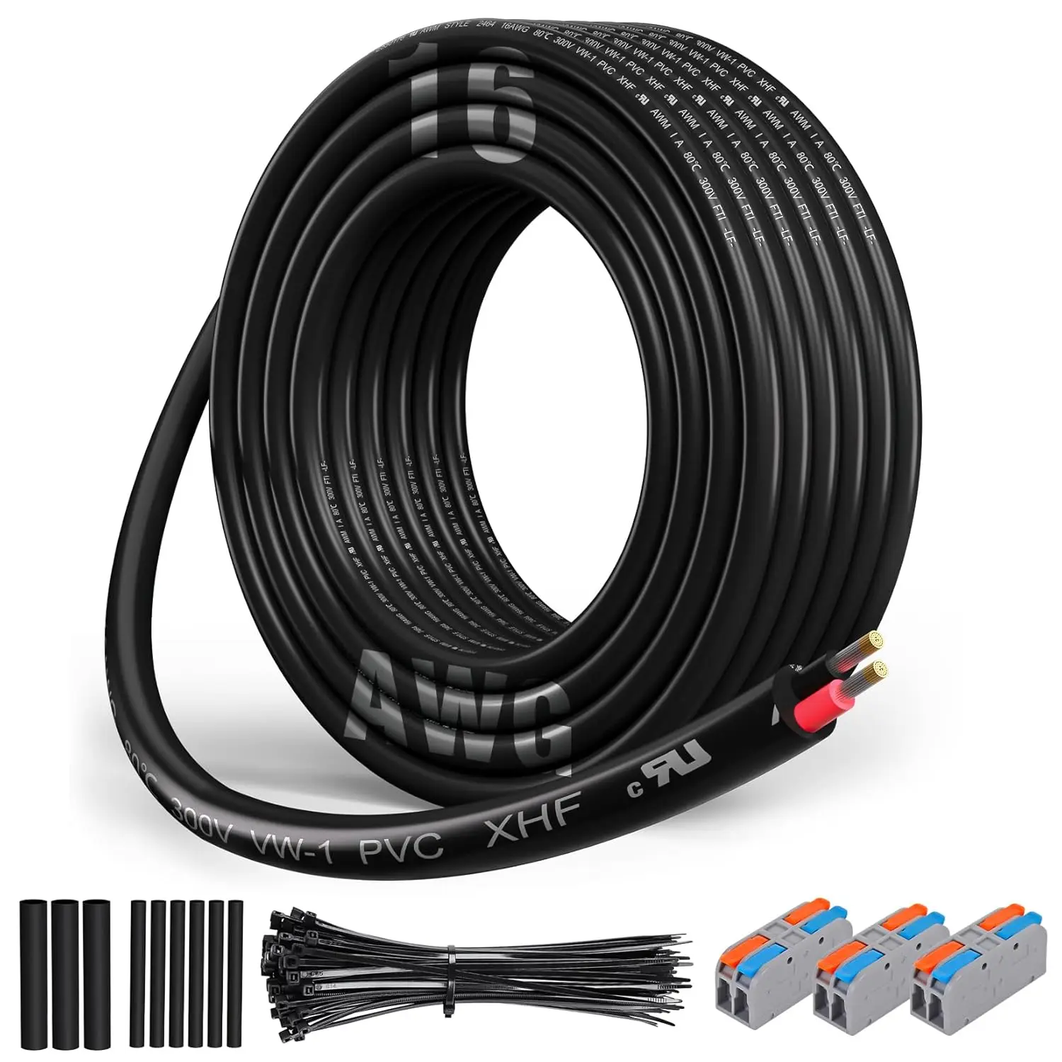 16 AWG 2 Conductor Electrical Wire, UL Listed Tinned Copper Stranded PVC Cord 30Ft for Automotive Marine RV Lamp
16 AWG 2 Conductor Electrical Wire, UL Listed Tinned Copper Stranded PVC Cord 30Ft for Automotive Marine RV Lamp