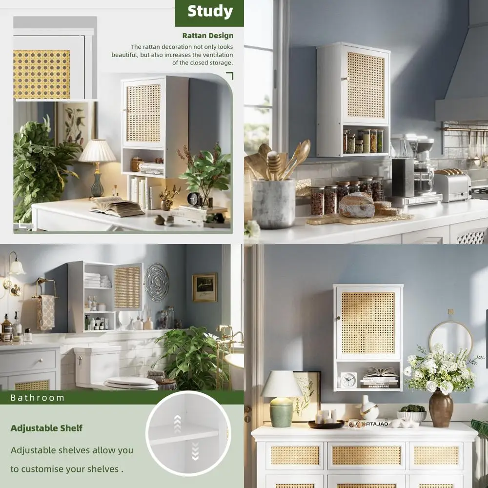 Белый бамбуковый шкаф для хранения над унитазом с дверцами из ротанга и регулируемой полкой для экономии места в ванной, прачечной, на кухне
Белый бамбуковый шкаф для хранения над унитазом с дверцами из ротанга и регулируемой полкой для экономии места в ванной, прачечной, на кухне