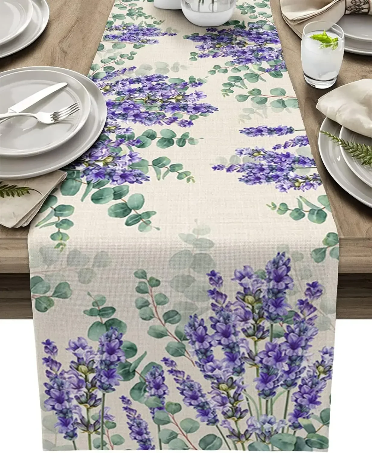 Eucalyptus Leaves Purple Lavender Flowers Linen Table Runners Party Decor Kitchen Dining Table Runners Wedding Decorations
Eucalyptus Leaves Purple Lavender Flowers Linen Table Runners Party Decor Kitchen Dining Table Runners Wedding Decorations
