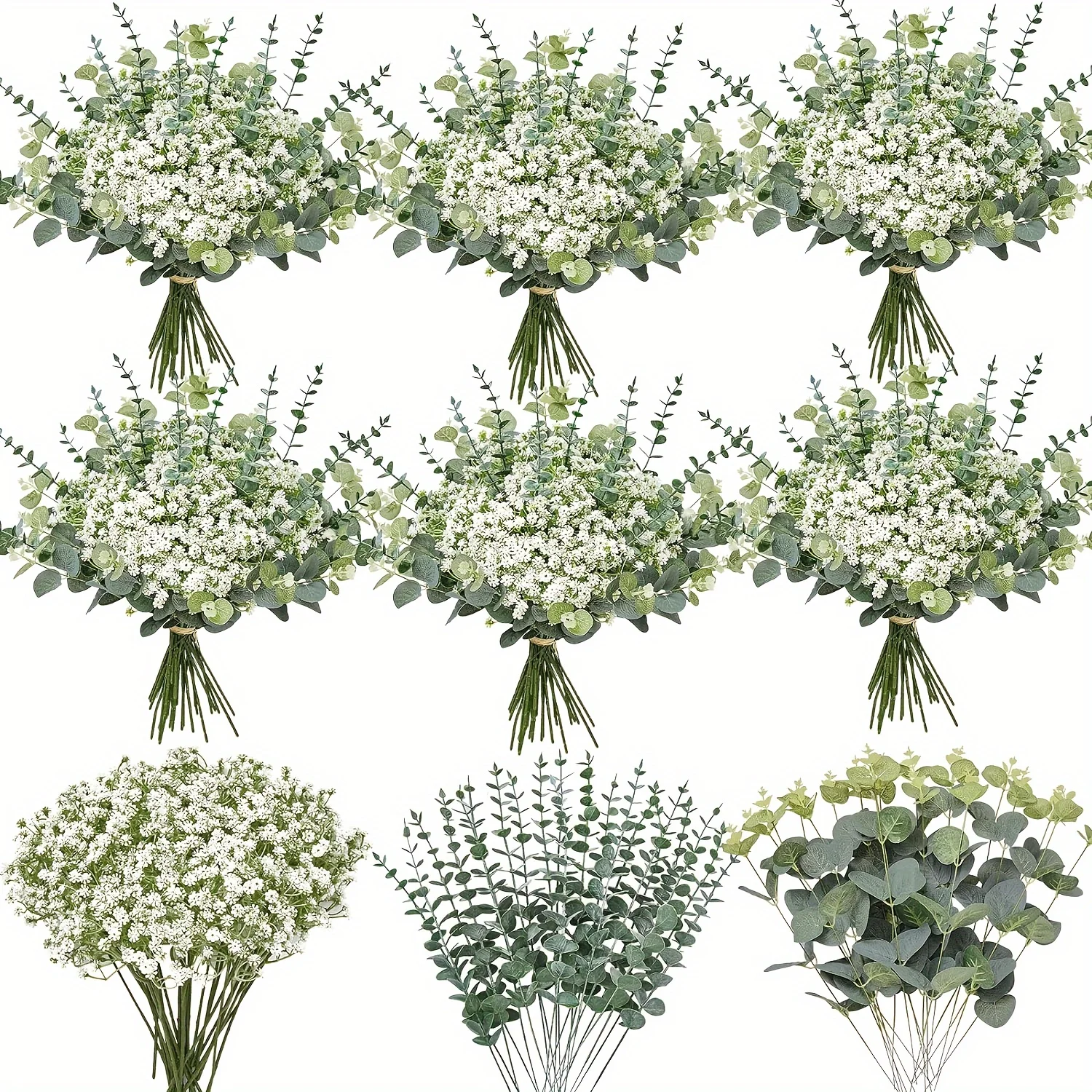 120pcs Artificial Eucalyptus & Babies Breath Greenery Set - Plastic Foliage For Wedding, Hotel Decor, Tabletop Centerpieces, Lif
120pcs Artificial Eucalyptus & Babies Breath Greenery Set - Plastic Foliage For Wedding, Hotel Decor, Tabletop Centerpieces, Lif