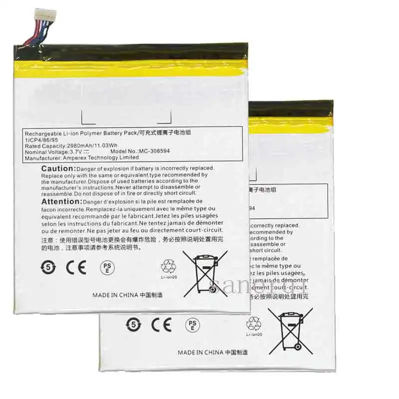 Battery 2980mah MC-308594 Battery for Amazon Kindle Fire 7 5th Gen SV98LN S10-308594 batteries
Battery 2980mah MC-308594 Battery for Amazon Kindle Fire 7 5th Gen SV98LN S10-308594 batteries