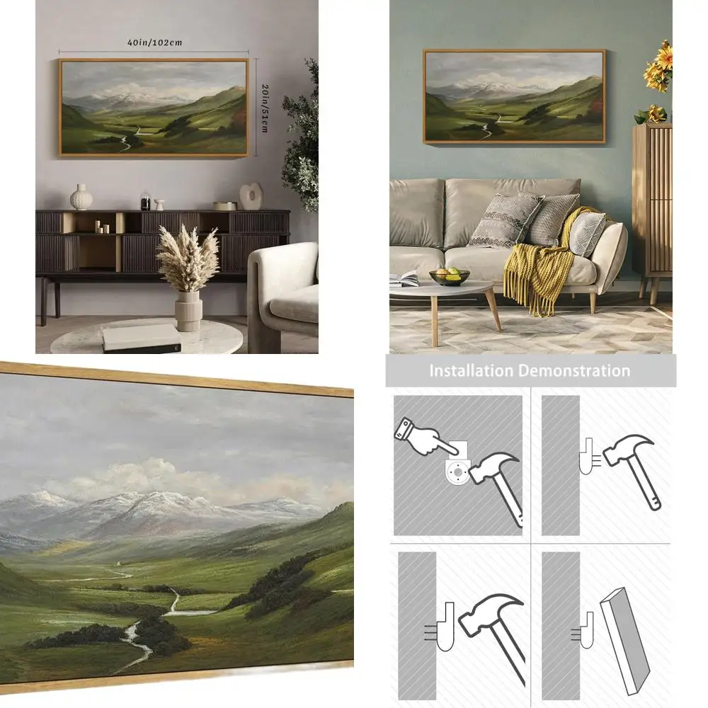 Большое настенное искусство в винтажном стиле в рамке: пейзаж Majestic Mountain Valley для спальни или гостиной
Большое настенное искусство в винтажном стиле в рамке: пейзаж Majestic Mountain Valley для спальни или гостиной