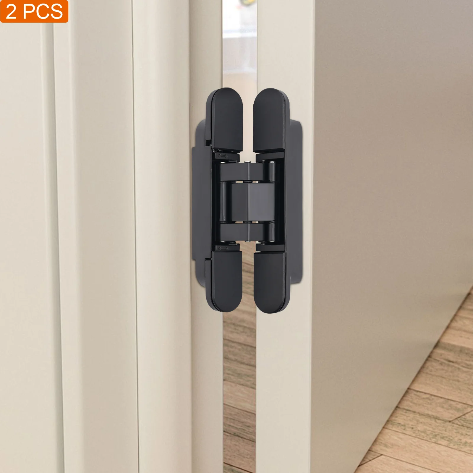 2-Pack 6 Inch Black Hidden Door Hinges,Zinc Alloy Hinges Load 40kg Door Mount Opening 180° Hinge 21.55mm for Fire Doors 
2-Pack 6 Inch Black Hidden Door Hinges,Zinc Alloy Hinges Load 40kg Door Mount Opening 180° Hinge 21.55mm for Fire Doors