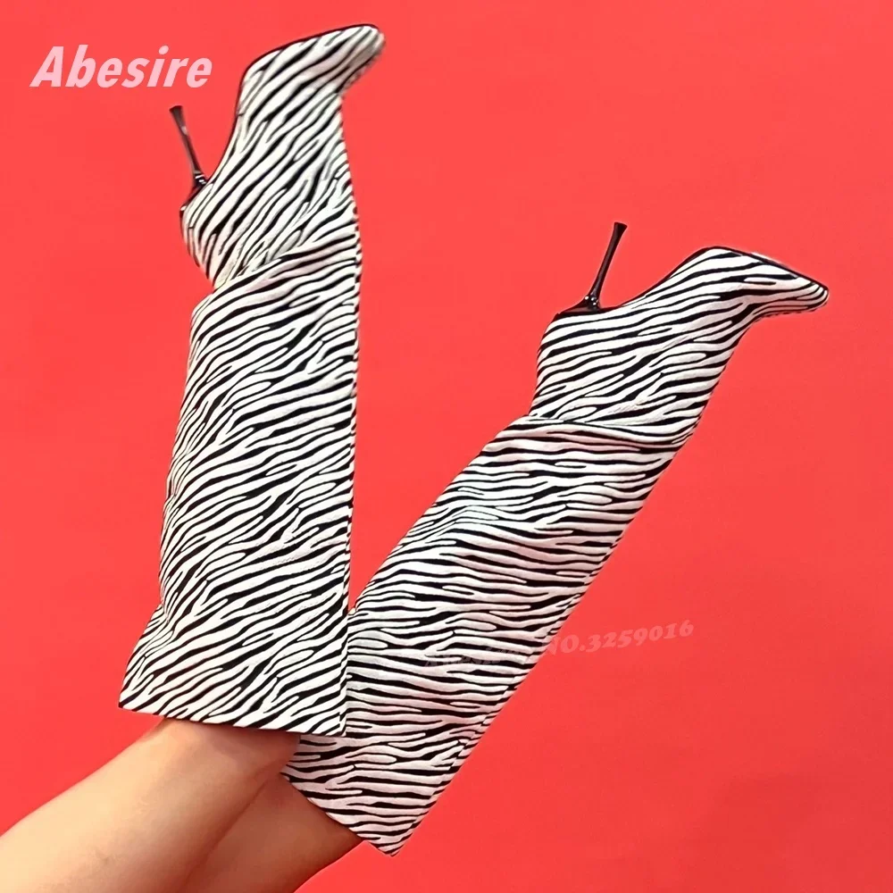 Stiletto Heels slip On Winter Boots for Women Zebra Round Toe Knee High Boots New Runway Party Shoes Elegant Casual
Stiletto Heels slip On Winter Boots for Women Zebra Round Toe Knee High Boots New Runway Party Shoes Elegant Casual