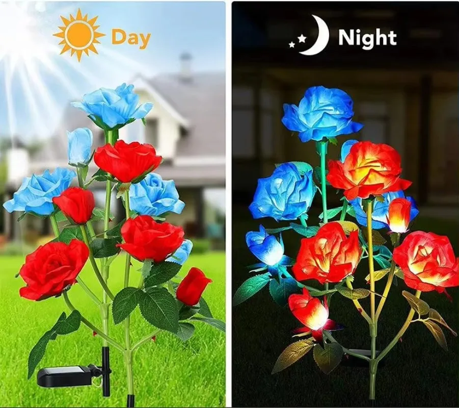 5 Heads Solar Garden Led Lights Outdoor Red Blue Pink Rose Flower Lamp Villa Garden Decoration Light Garden Light Flower Fabric
5 Heads Solar Garden Led Lights Outdoor Red Blue Pink Rose Flower Lamp Villa Garden Decoration Light Garden Light Flower Fabric