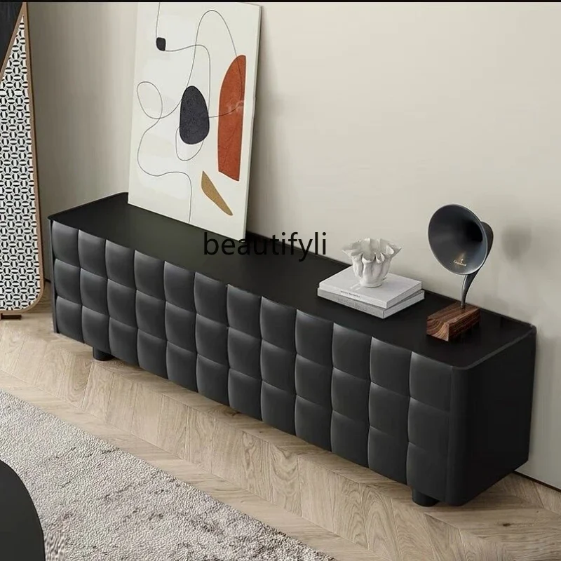 P Nordic TV cabinet black bread square door open matte cabinet living room entry
P Nordic TV cabinet black bread square door open matte cabinet living room entry