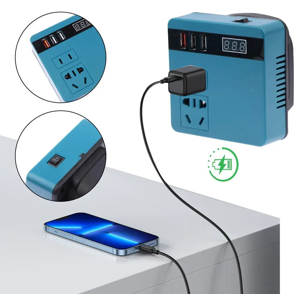 120W Lithium Battery Inverter Power Bank 18v 21v To 220v Inverter Smart Household Work Outdoor 110v Transformer Multi-Funct F6J9
120W Lithium Battery Inverter Power Bank 18v 21v To 220v Inverter Smart Household Work Outdoor 110v Transformer Multi-Funct F6J9