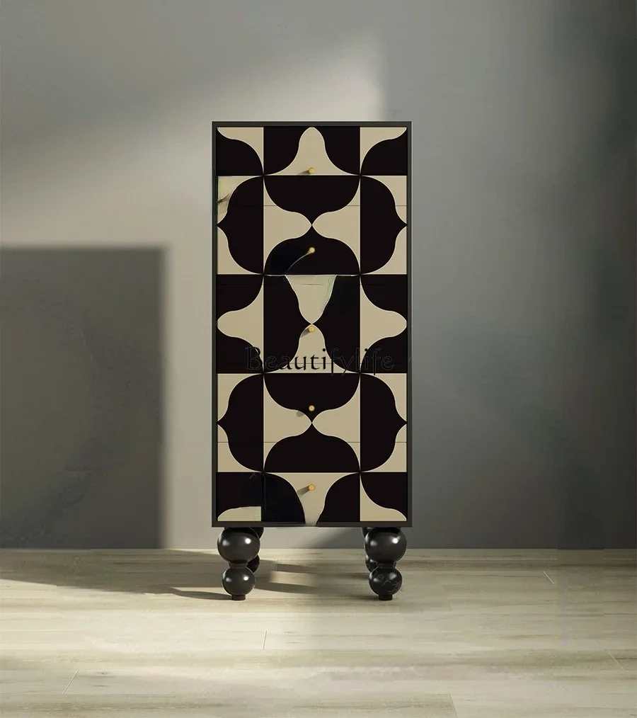 Modern simple chest of drawers, storage and storage, solid wood drawers and cabinets are integrated against the wall
Modern simple chest of drawers, storage and storage, solid wood drawers and cabinets are integrated against the wall