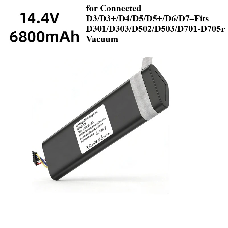 Сменная батарея емкостью 6800 мАч для Connected D3/D3+/D4/D5/D5+/D6/D7 – совместима с D301/D303/D502/D503/D701-D705r, долговечная и надежная, для пылесосов.
Сменная батарея емкостью 6800 мАч для Connected D3/D3+/D4/D5/D5+/D6/D7 – совместима с D301/D303/D502/D503/D701-D705r, долговечная и надежная, для пылесосов.