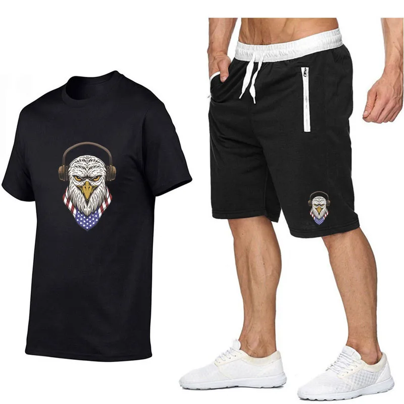 2025 American Style Summer Shorts Sets for Men 2 Piece Jogging Set Bald Eagle Printed T Shirt Cotton Shorts Jogger Sport Suits
2025 American Style Summer Shorts Sets for Men 2 Piece Jogging Set Bald Eagle Printed T Shirt Cotton Shorts Jogger Sport Suits