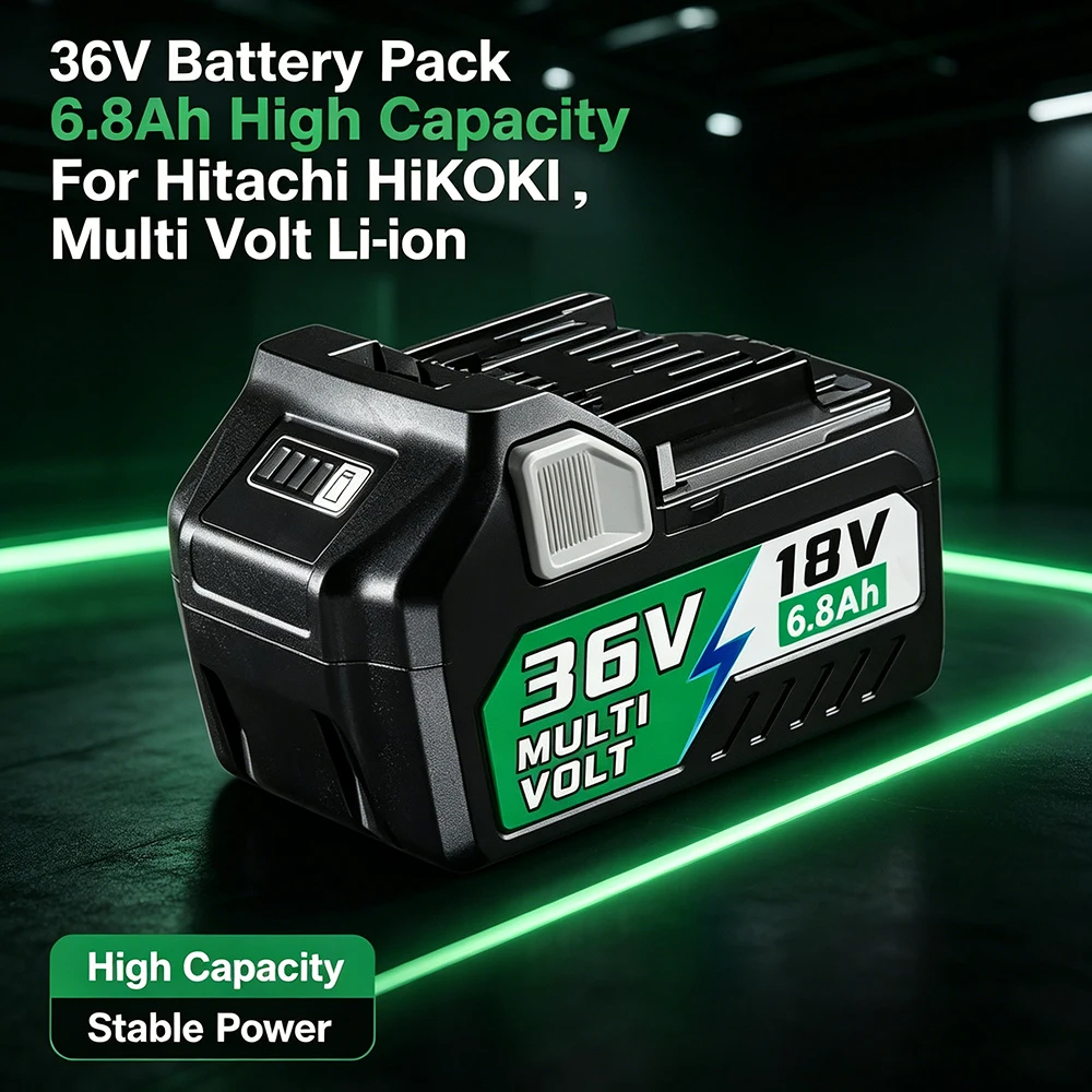 18V 36V 6800mAh Li-ion Battery, For Hitachi/HiKOKI BSL1830 BSL1850 BSL1860 BCL1815 EBM1830 BSL1840 330139 DS18DBL Power Tools
18V 36V 6800mAh Li-ion Battery, For Hitachi/HiKOKI BSL1830 BSL1850 BSL1860 BCL1815 EBM1830 BSL1840 330139 DS18DBL Power Tools