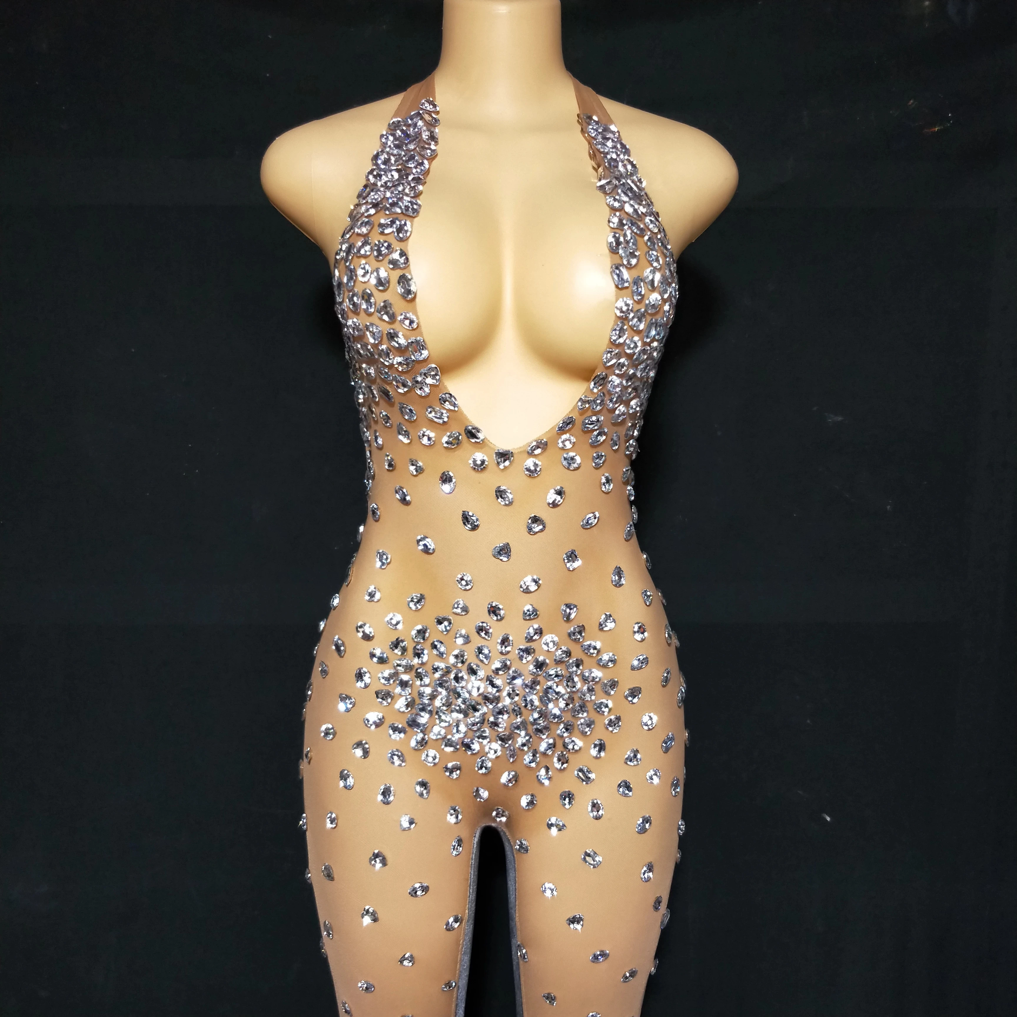 Big Stones Jumpsuit Velvet Mesh Transparent Rompers Nightclub Party Bodysuit Costume Birthday prom show Stage Dance Costume
Big Stones Jumpsuit Velvet Mesh Transparent Rompers Nightclub Party Bodysuit Costume Birthday prom show Stage Dance Costume