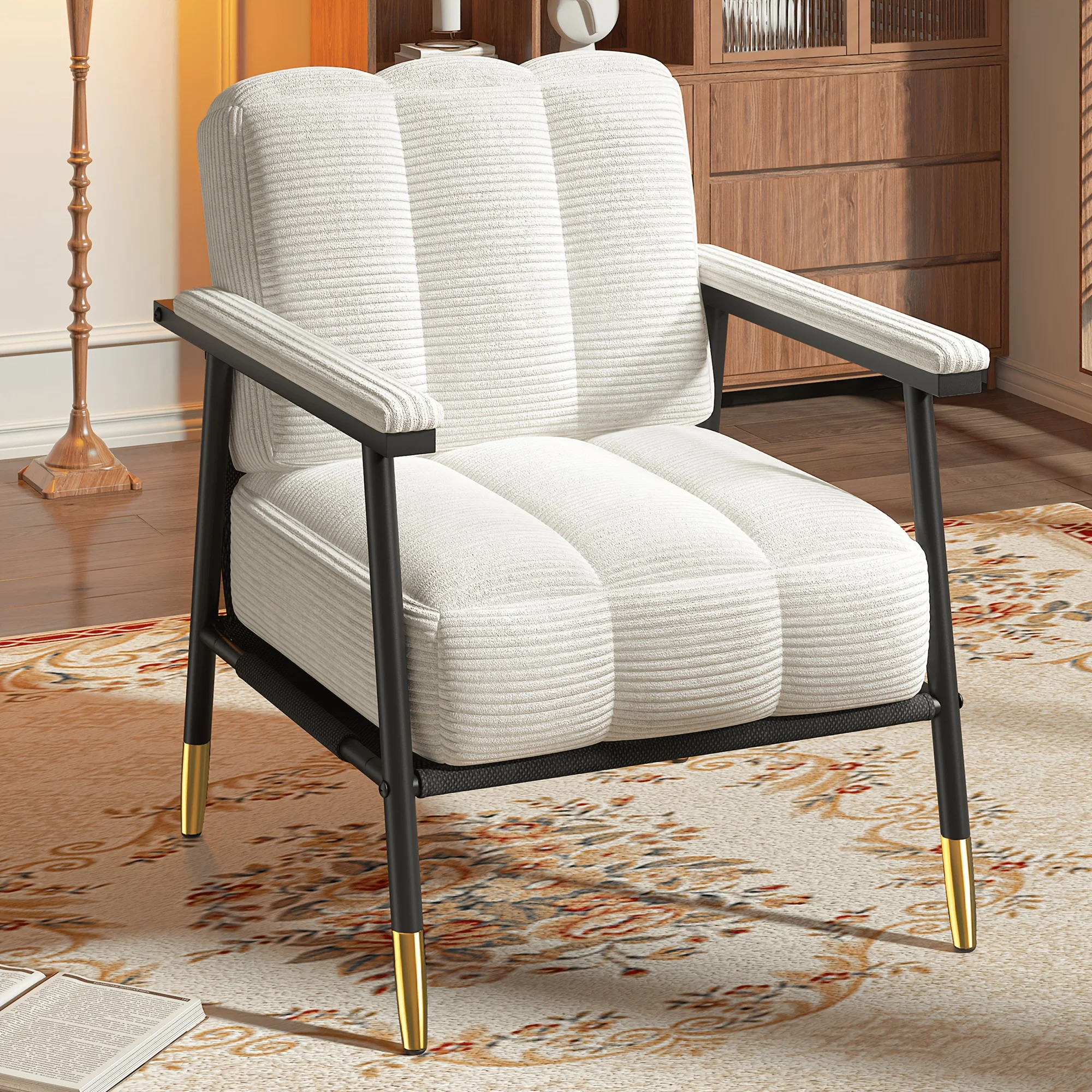Mid-Century Modern Striped Recliner Chair with Thick Natural Sponge - Heavy Duty Weight Capacity, Sturdy Frame Accent Chair Suitable for Living Room, Beige/Brown/Gray - No Assembly Required, Plush Seating
Mid-Century Modern Striped Recliner Chair with Thick Natural Sponge - Heavy Duty Weight Capacity, Sturdy Frame Accent Chair Suitable for Living Room, Beige/Brown/Gray - No Assembly Required, Plush Seating