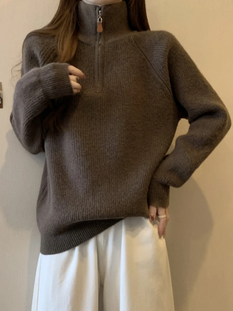 High Collar Knitted Sweater Women's Spring Autumn plus Size Inner Wear Base Layer Half Zip Slimming Warm Top
High Collar Knitted Sweater Women's Spring Autumn plus Size Inner Wear Base Layer Half Zip Slimming Warm Top