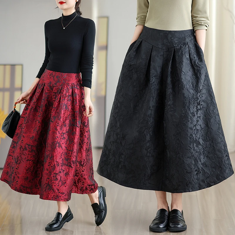Retro Embroidered High Waist Slimming Midi Skirt Women's Fashionable Versatile A-Line Skirt Mid-Length Spring 2026
Retro Embroidered High Waist Slimming Midi Skirt Women's Fashionable Versatile A-Line Skirt Mid-Length Spring 2026