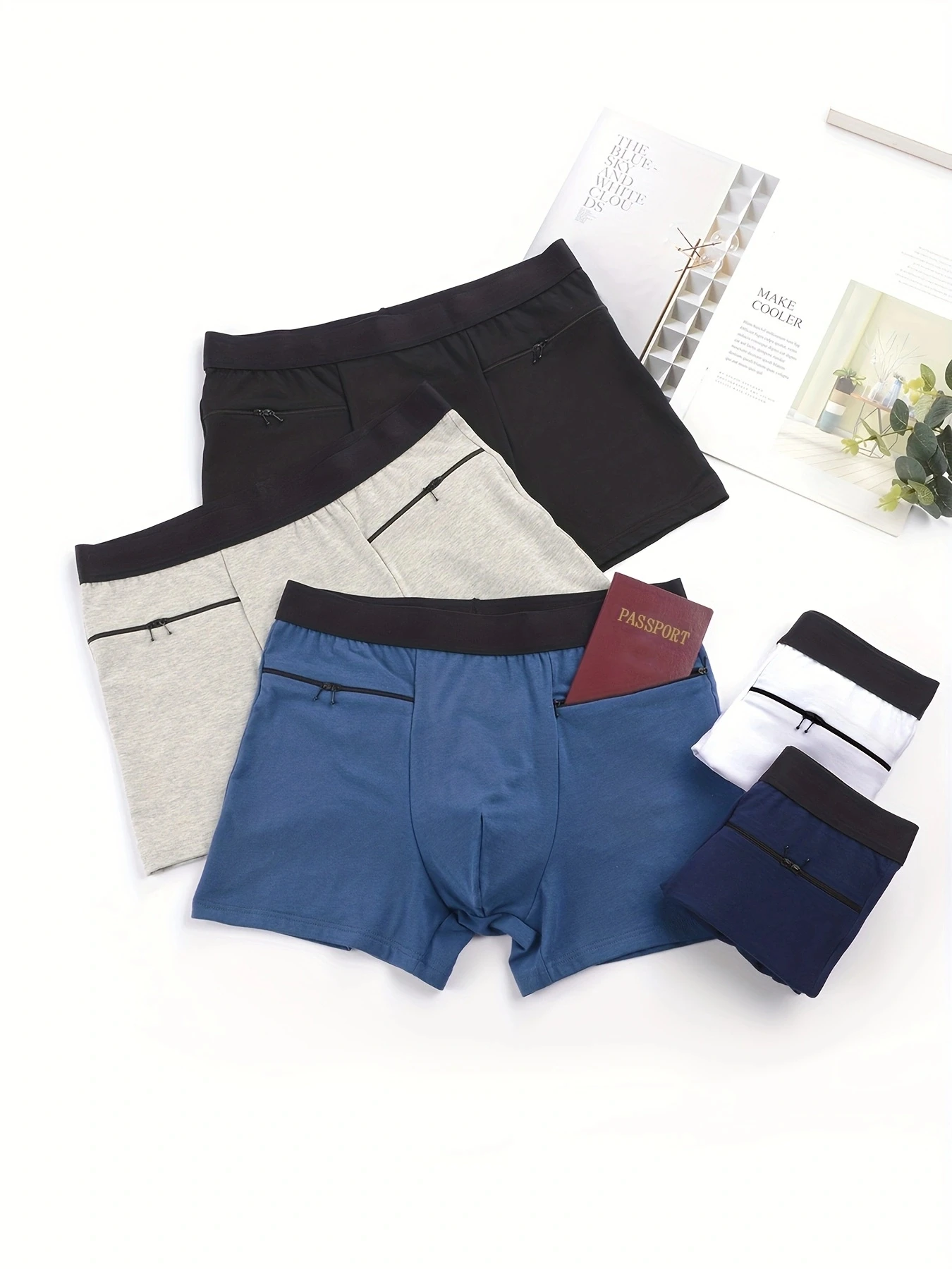 1-Piece Men's Anti-Theft Underwear for Business Trips and Travel, with Zipper Pockets for Hiding Passports and Valuables, Boxer Briefs with Hidden Pockets
1-Piece Men's Anti-Theft Underwear for Business Trips and Travel, with Zipper Pockets for Hiding Passports and Valuables, Boxer Briefs with Hidden Pockets