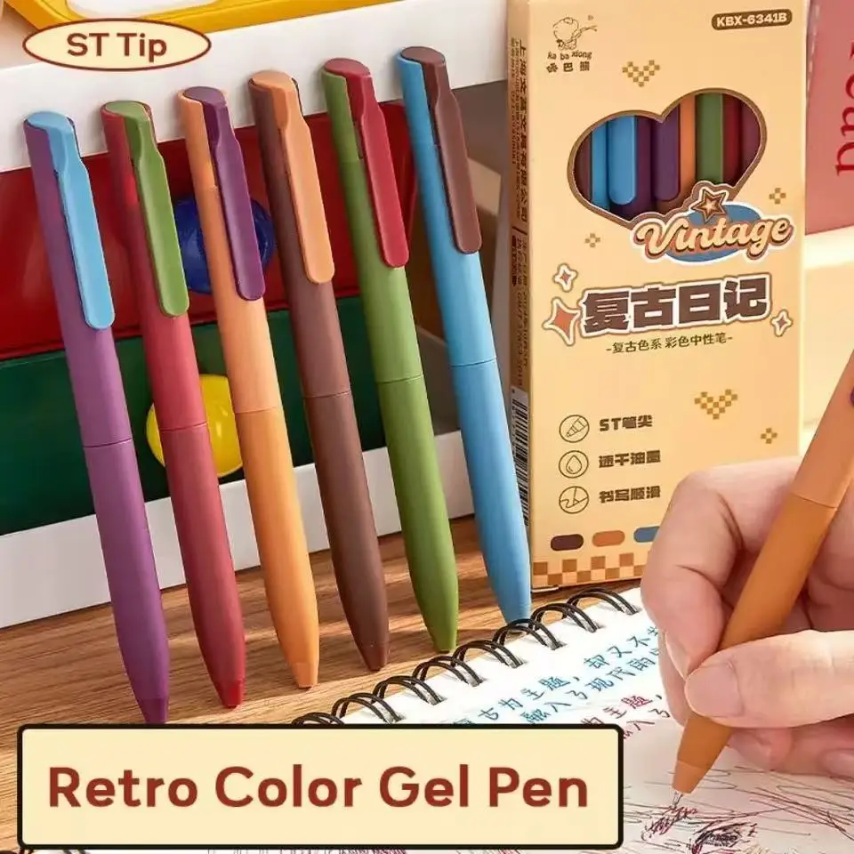 6PCS Vintage Morandi Color Gel Pens, 0.5mm ST Tip Quick Dry Pens for Journaling
6PCS Vintage Morandi Color Gel Pens, 0.5mm ST Tip Quick Dry Pens for Journaling